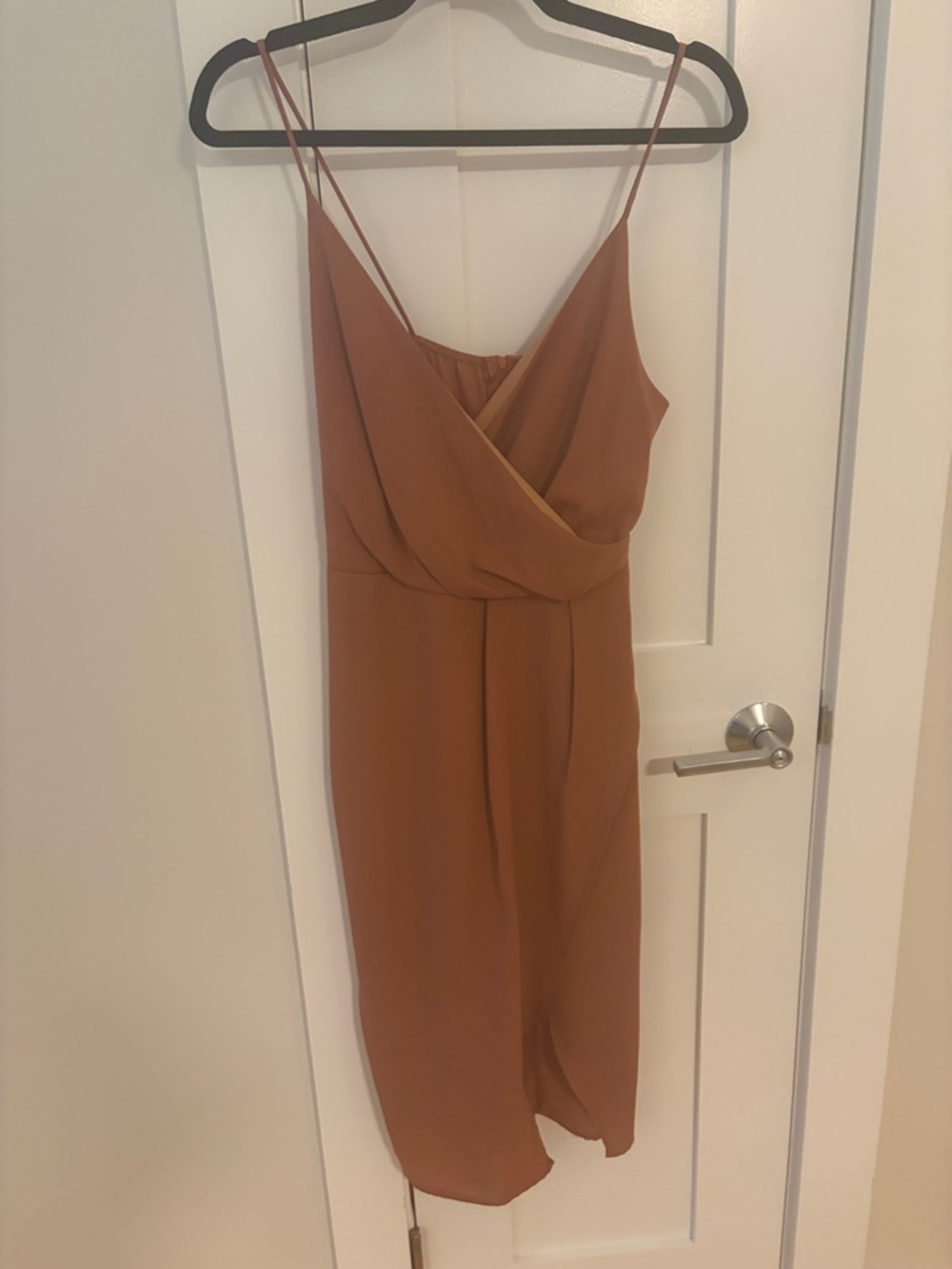 Charlotte Russe Rust-Orange Spaghetti-Strap Midi Dress